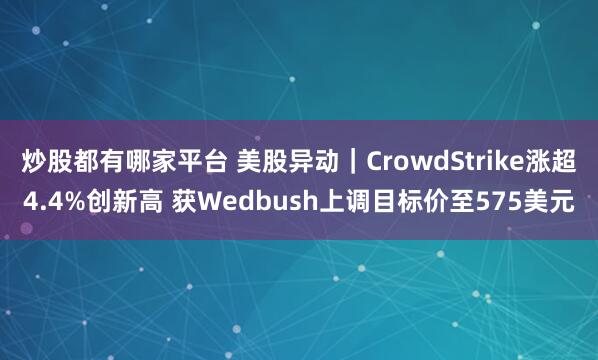 炒股都有哪家平台 美股异动｜CrowdStrike涨超4.4%创新高 获Wedbush上调目标价至575美元