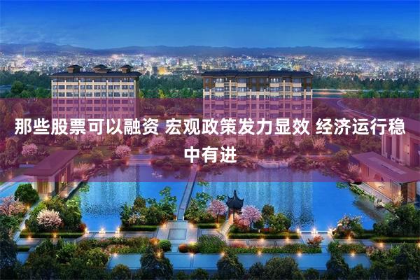 那些股票可以融资 宏观政策发力显效 经济运行稳中有进